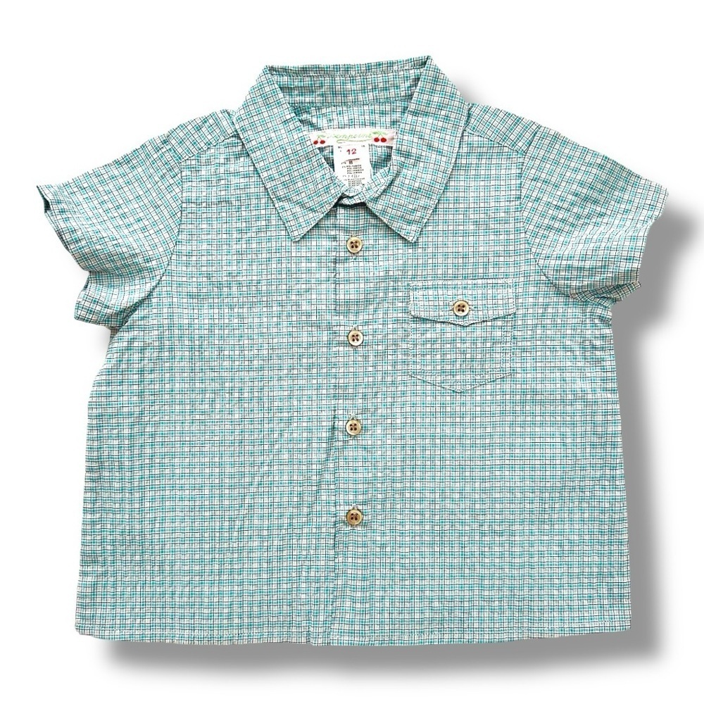 Bonpoint | Infant Short Sleeve Button Down Shirt 🍒